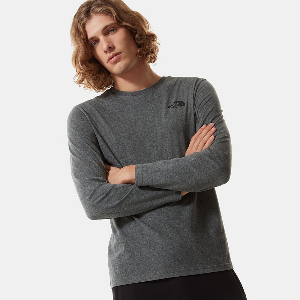 The North Face Long Sleeve Mens Australia - The North Face Easy Long-Sleeve Grey (THZ-126097)